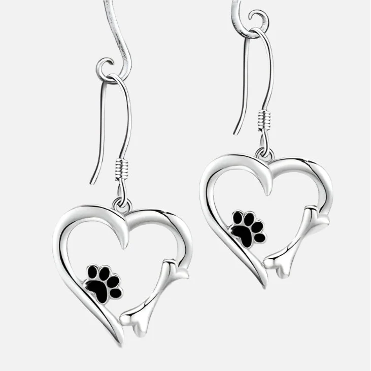 Luxe Paw Heart Earrings