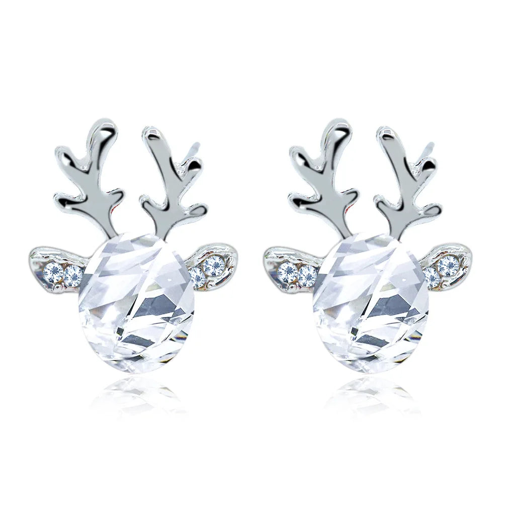 Reindeer Crystal Stud Earrings