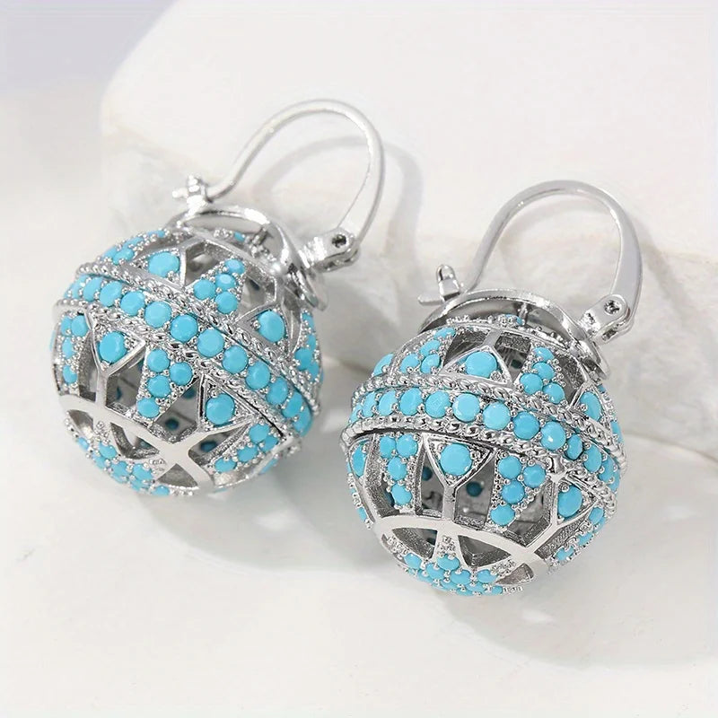 Turquoise Filigree Drop Earrings