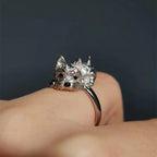 Crystal Dog Adjustable Ring