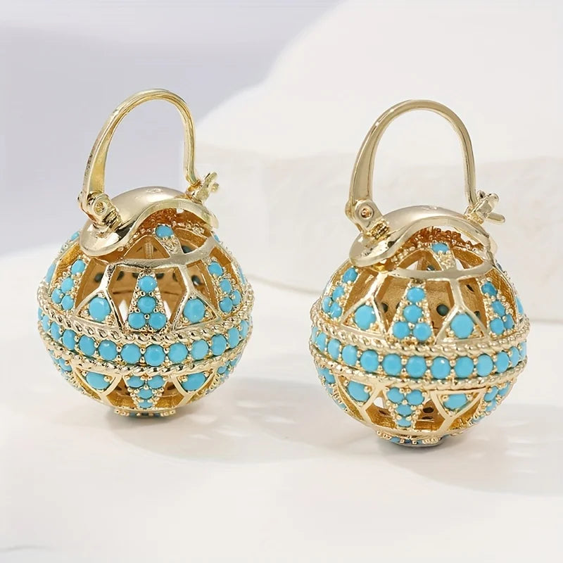 Turquoise Filigree Drop Earrings