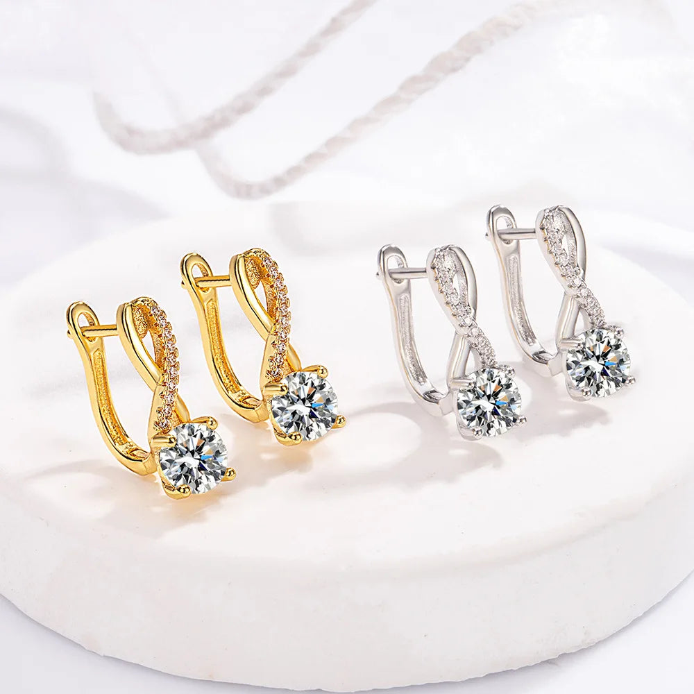 Solitaire Twisted Pearl Earrings