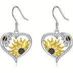 Boho Sunflower Bee Earrings