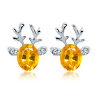Reindeer Crystal Stud Earrings
