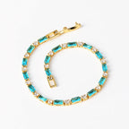 Natural Turquoise Stone Gold Bracelet