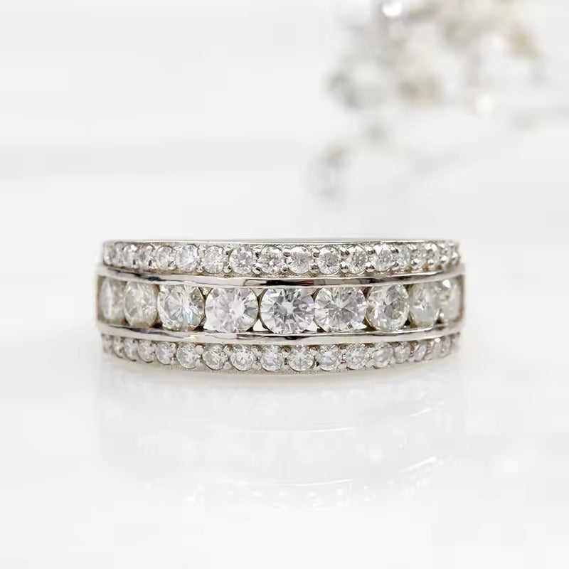 Majestic Multi Row Paved Ring