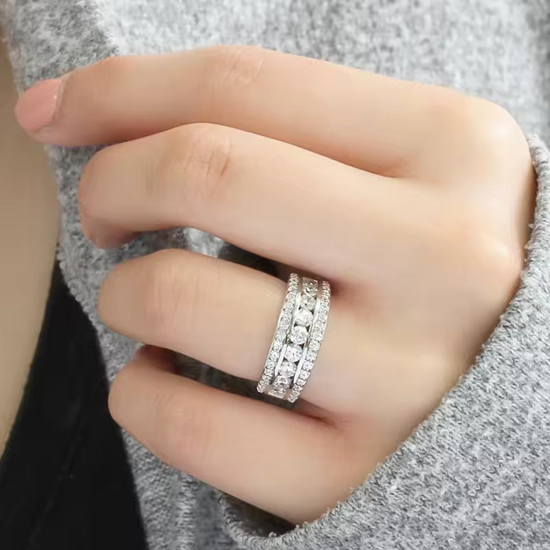 Majestic Multi Row Paved Ring