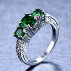 Sculptural Touch Emerald Ring