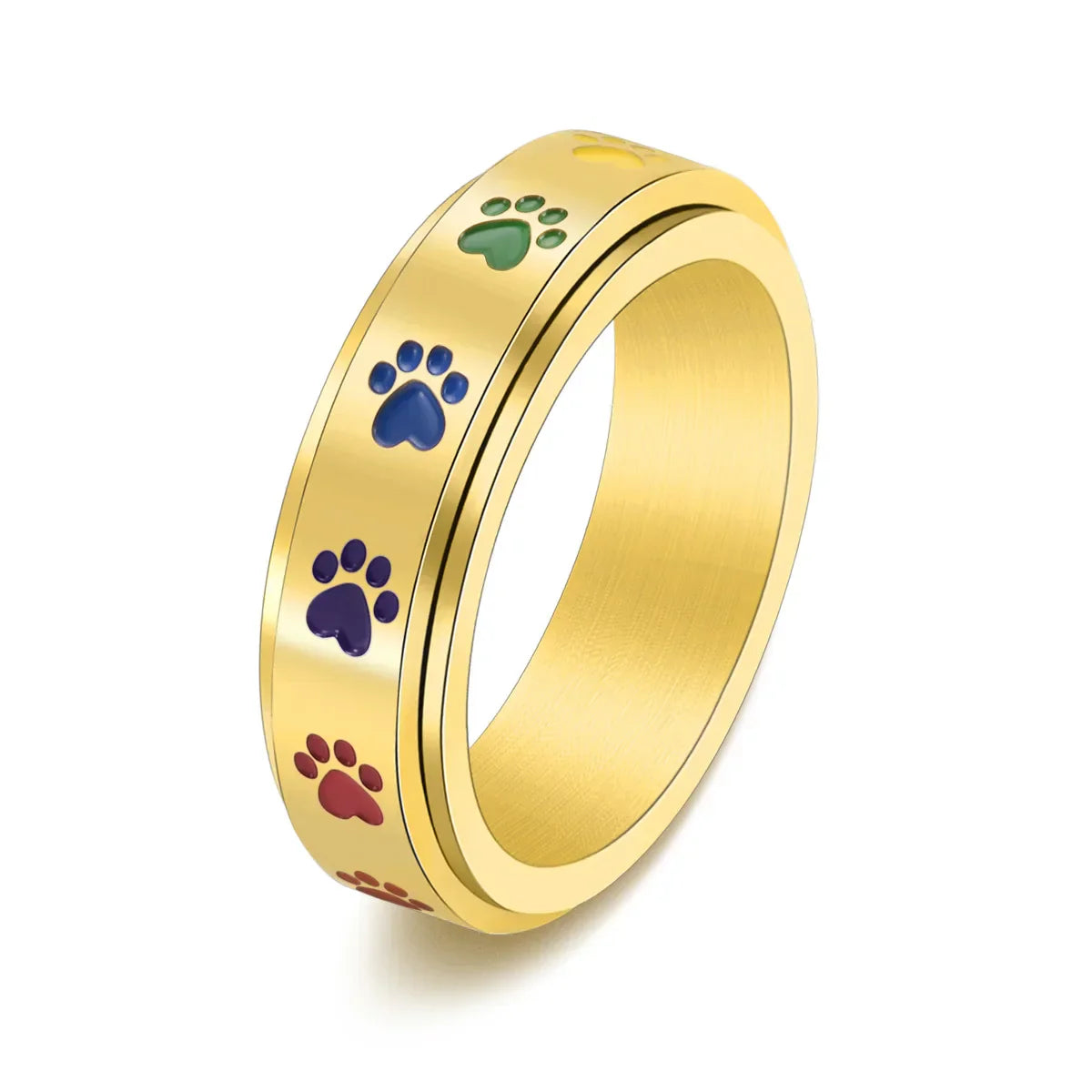 Stainless Paw Spinner Ring