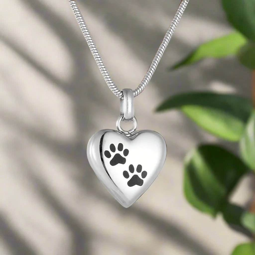 Paw Heart Urn Necklace