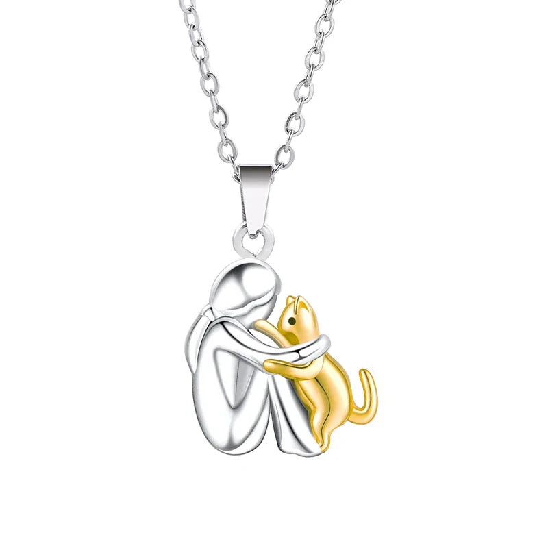 Minimal Cat Pendant Necklace