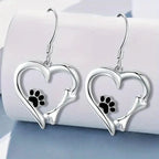 Luxe Paw Heart Earrings