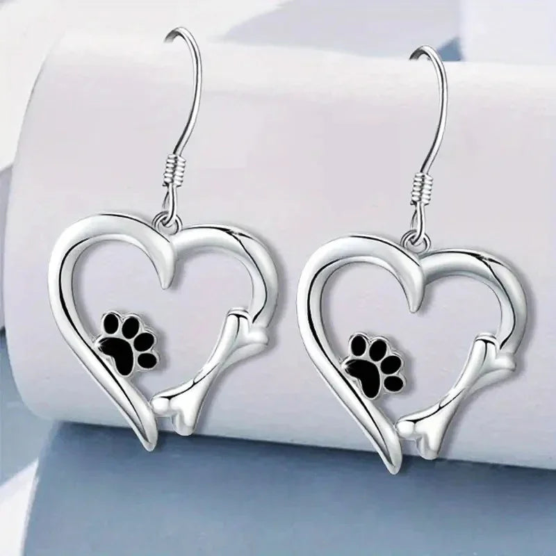 Luxe Paw Heart Earrings