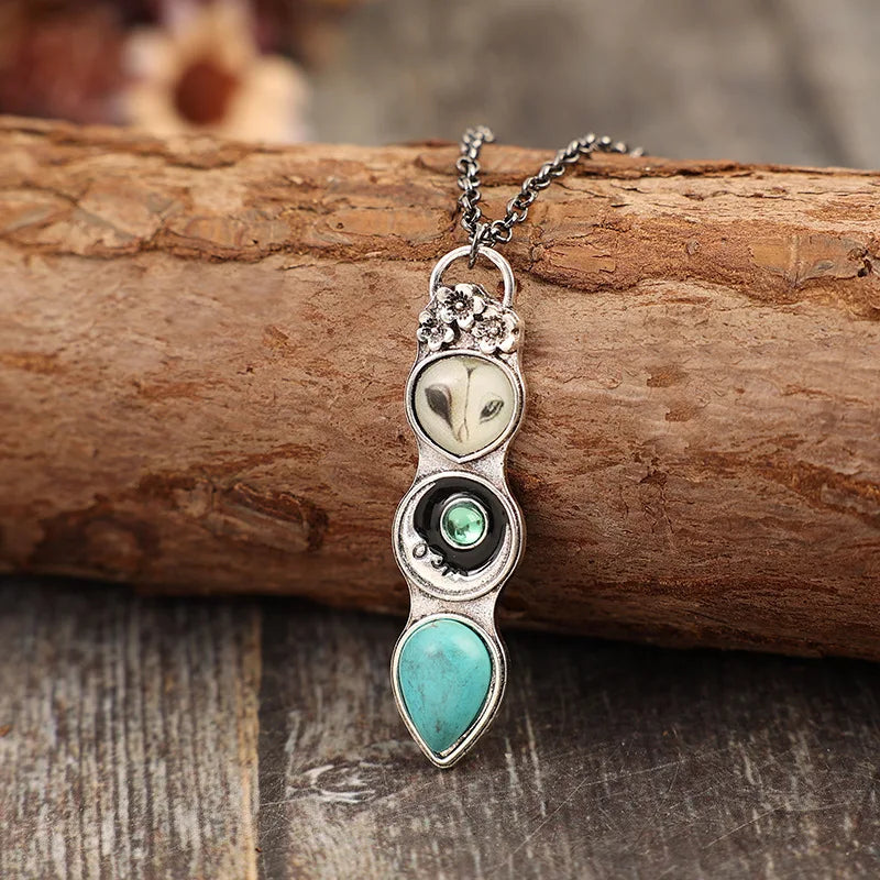 Vintage Owl Bar Necklace