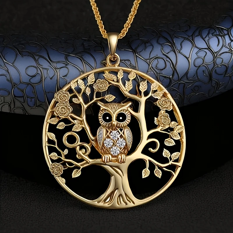 Luxe Owl Tree Necklace