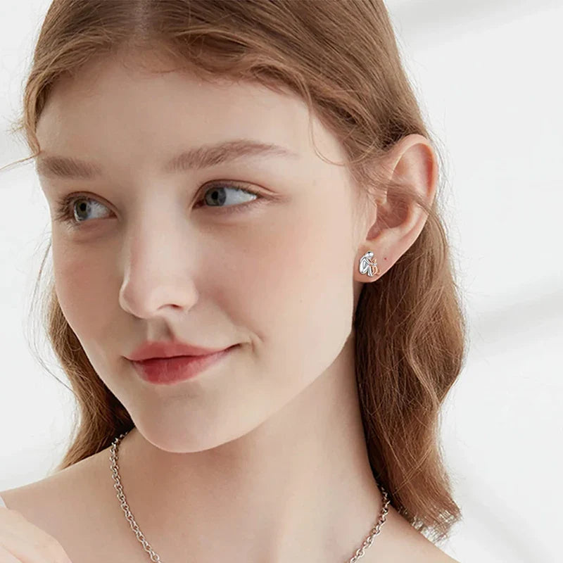 Luxe Two-Tone Cat Earrings