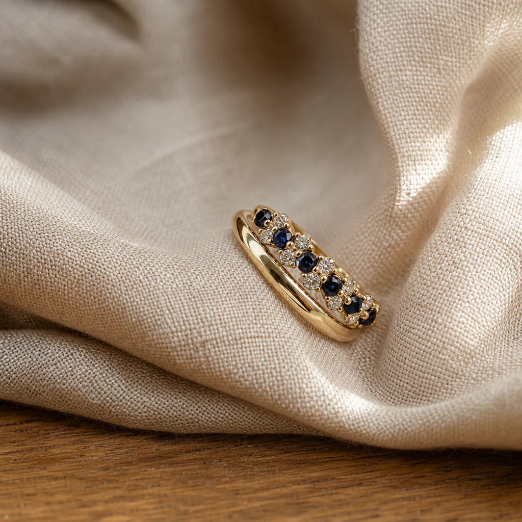 Inlaid Sapphire Elegant Ring