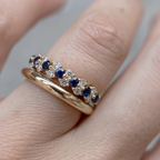 Sapphire and Zirconia Gold Ring