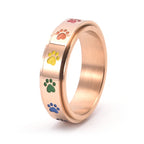 Stainless Paw Spinner Ring