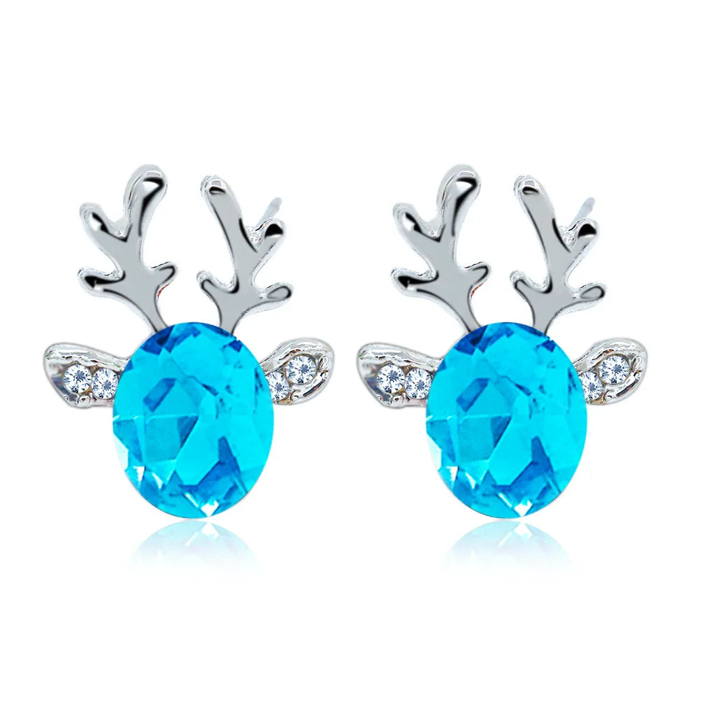 Reindeer Crystal Stud Earrings