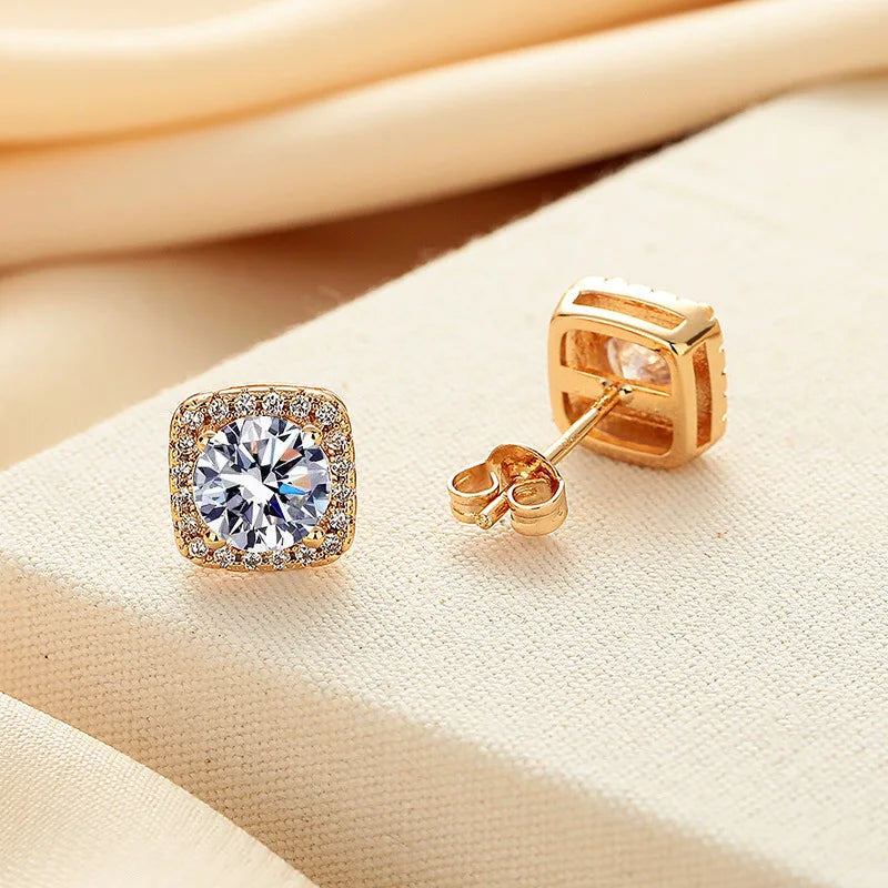 Minimalist Zirconia Square Earrings