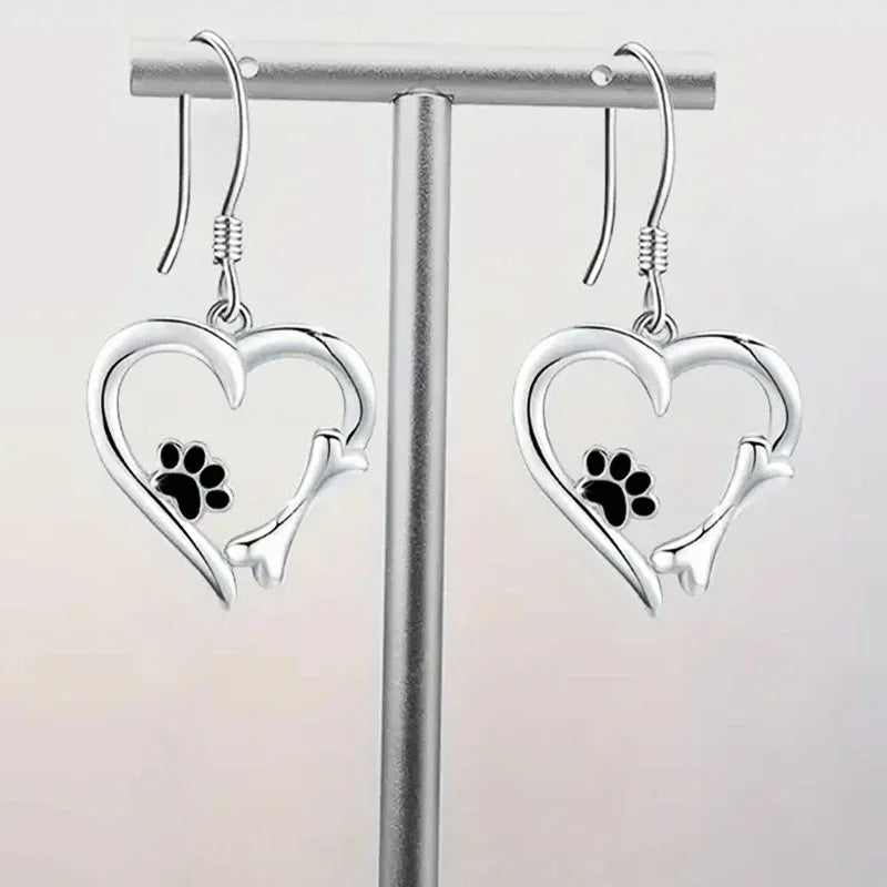 Luxe Paw Heart Earrings
