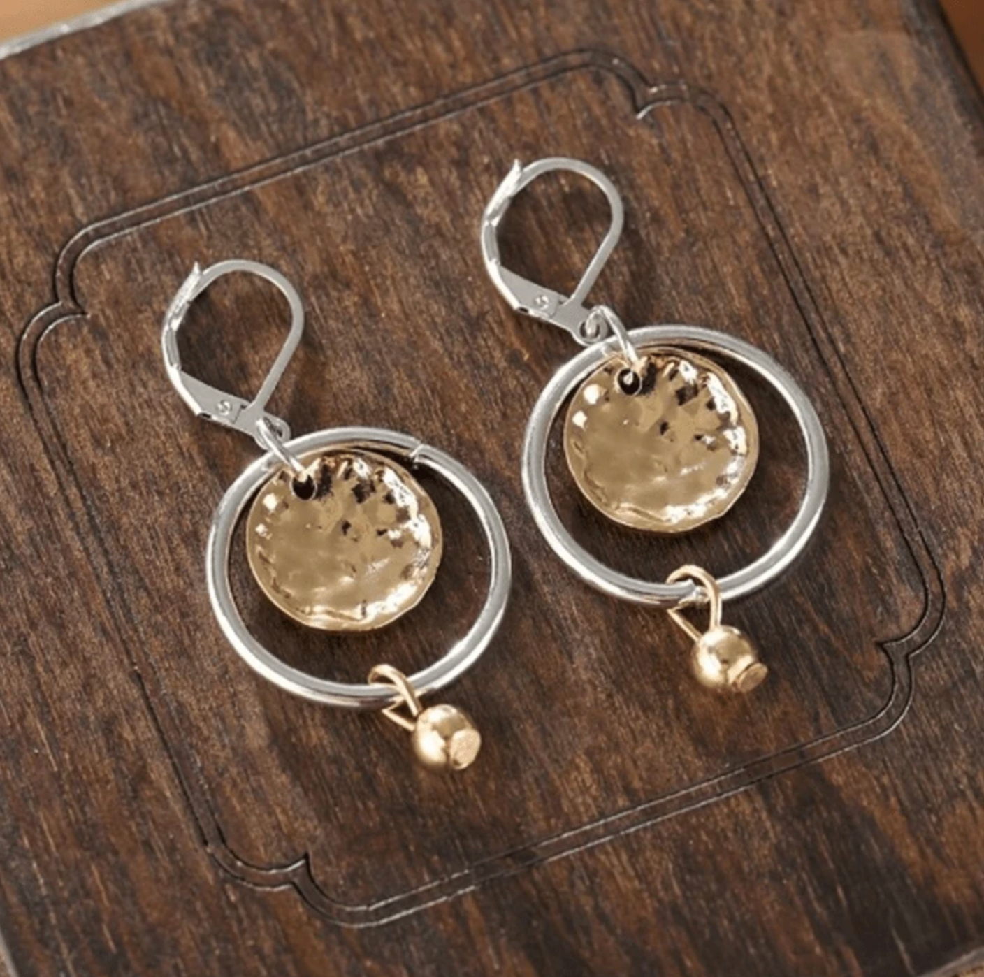 Timeless Hollow Round Pendant Earrings