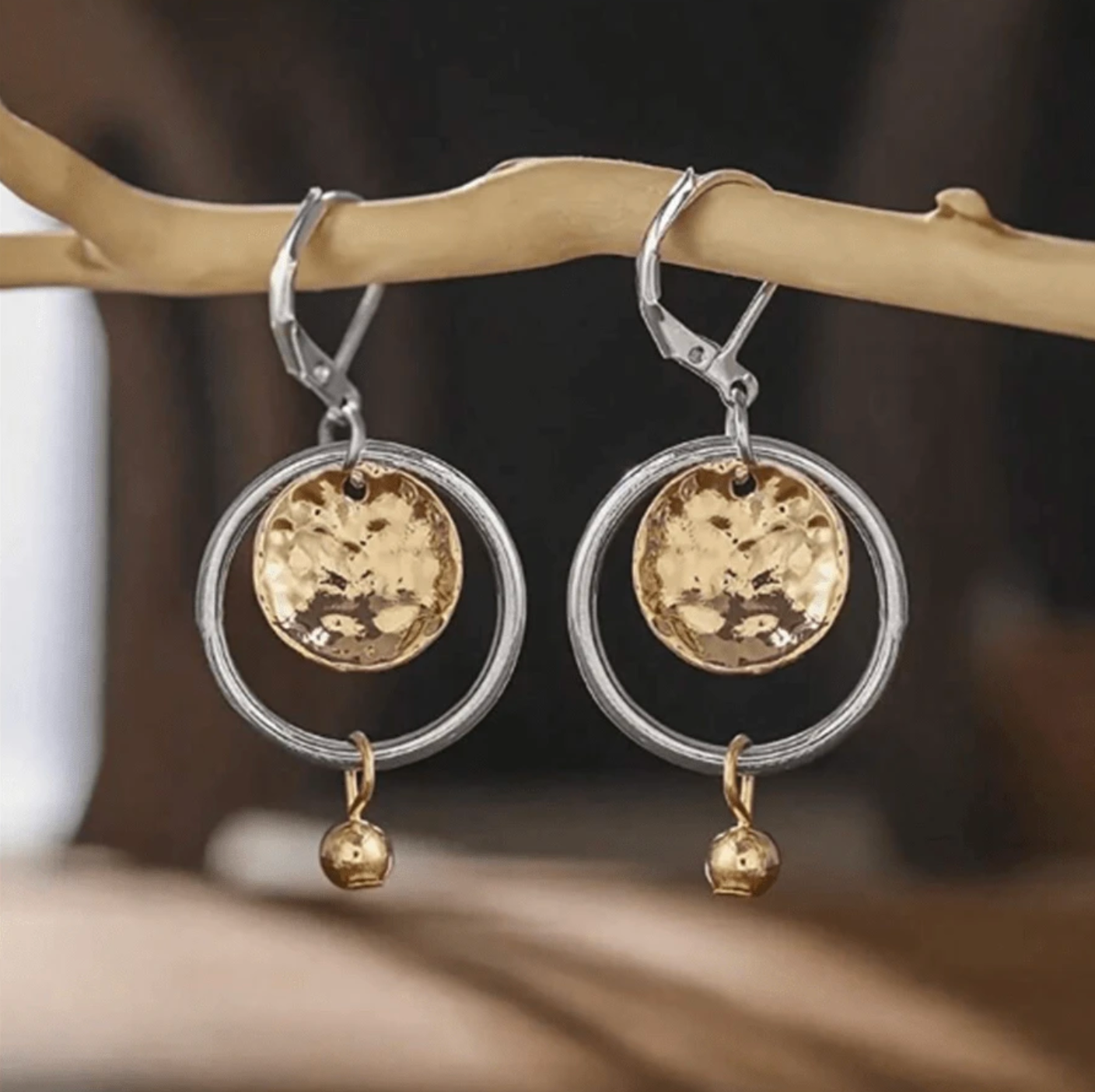 Timeless Hollow Round Pendant Earrings
