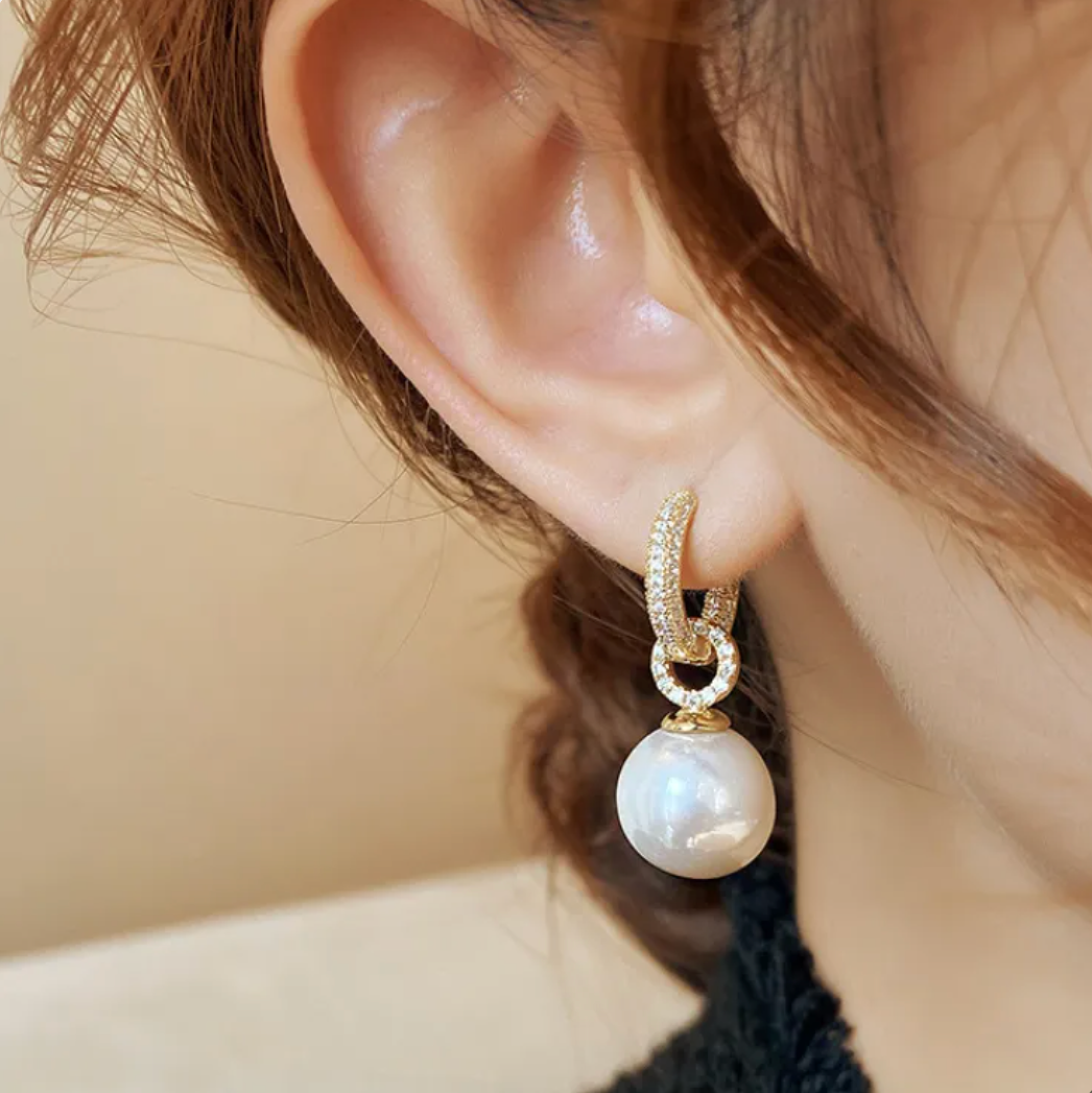 Dazzling Pearl Drop Earrings
