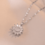 Sunflower Zircon Necklace and Earrings Set
