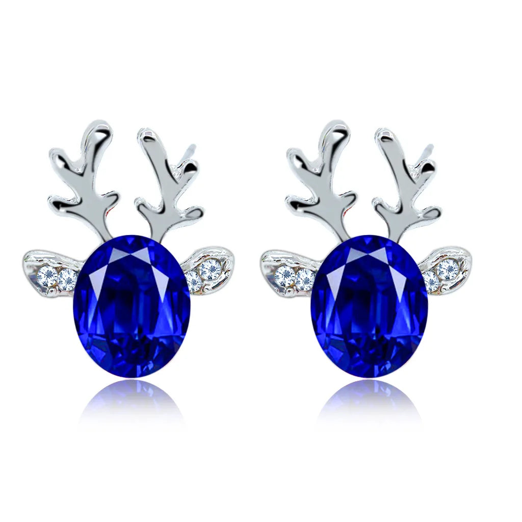 Reindeer Crystal Stud Earrings