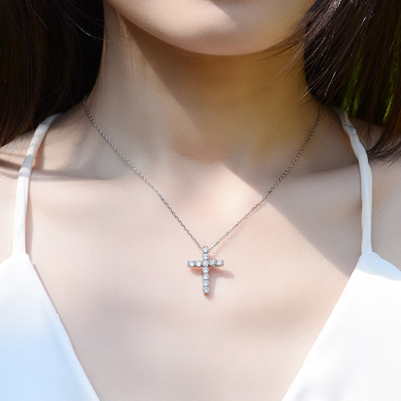 Crystal Cross Pendant Necklace