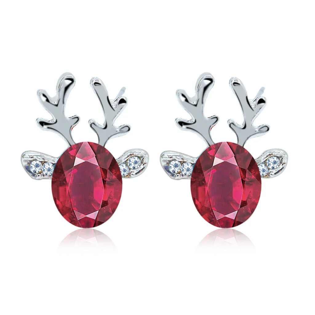 Reindeer Crystal Stud Earrings