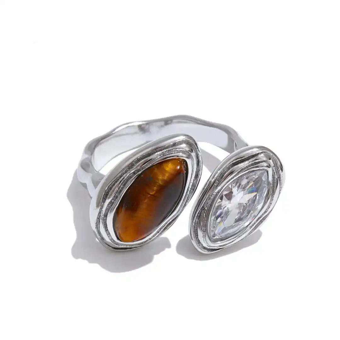 Double Marquise Bypass Adjustable Ring