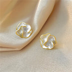 Pearl Petal Stud Earrings