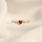 Heartstone Marquise Accent Band Adjustable Ring