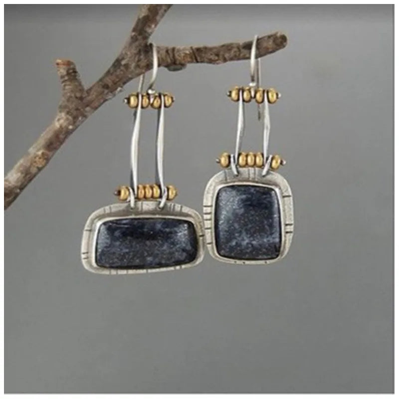 Black Turquoise Drop Earring