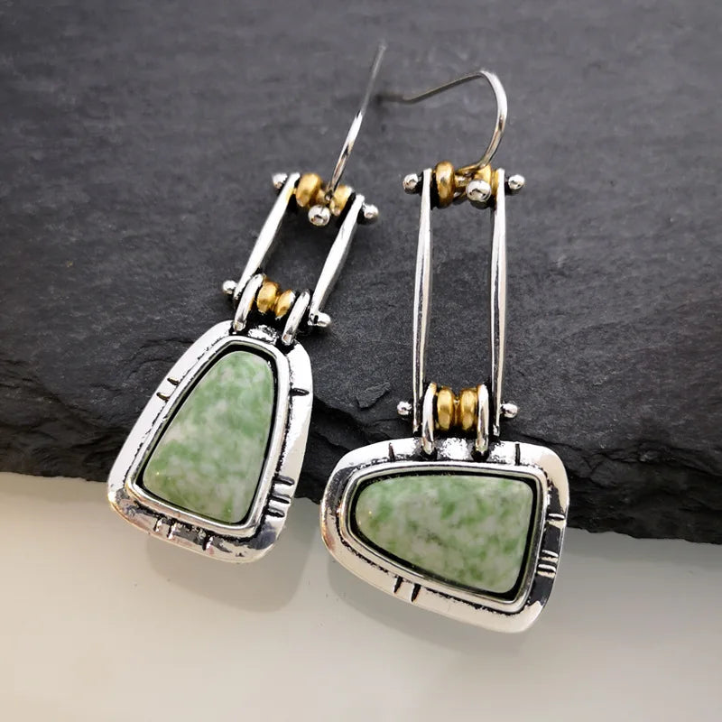 Green Jade Drop Earrings