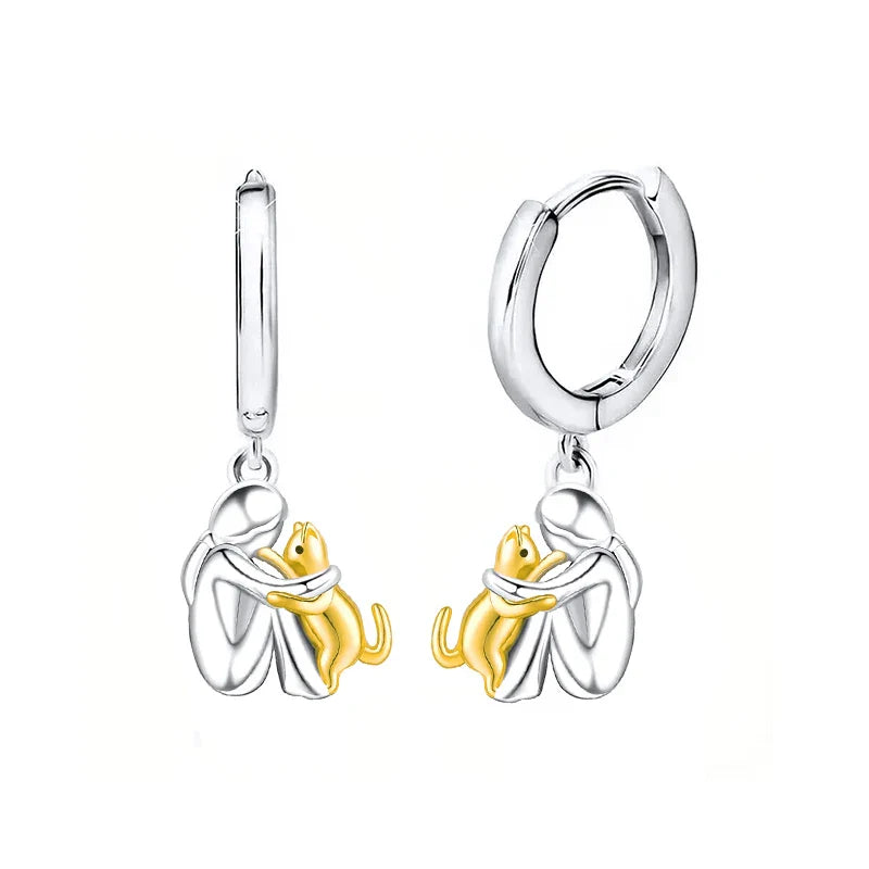 Luxe Two-Tone Cat Earrings