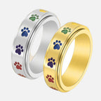 Stainless Paw Spinner Ring