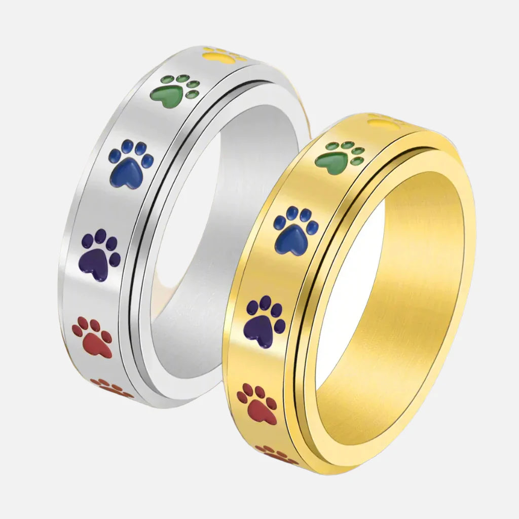Stainless Paw Spinner Ring
