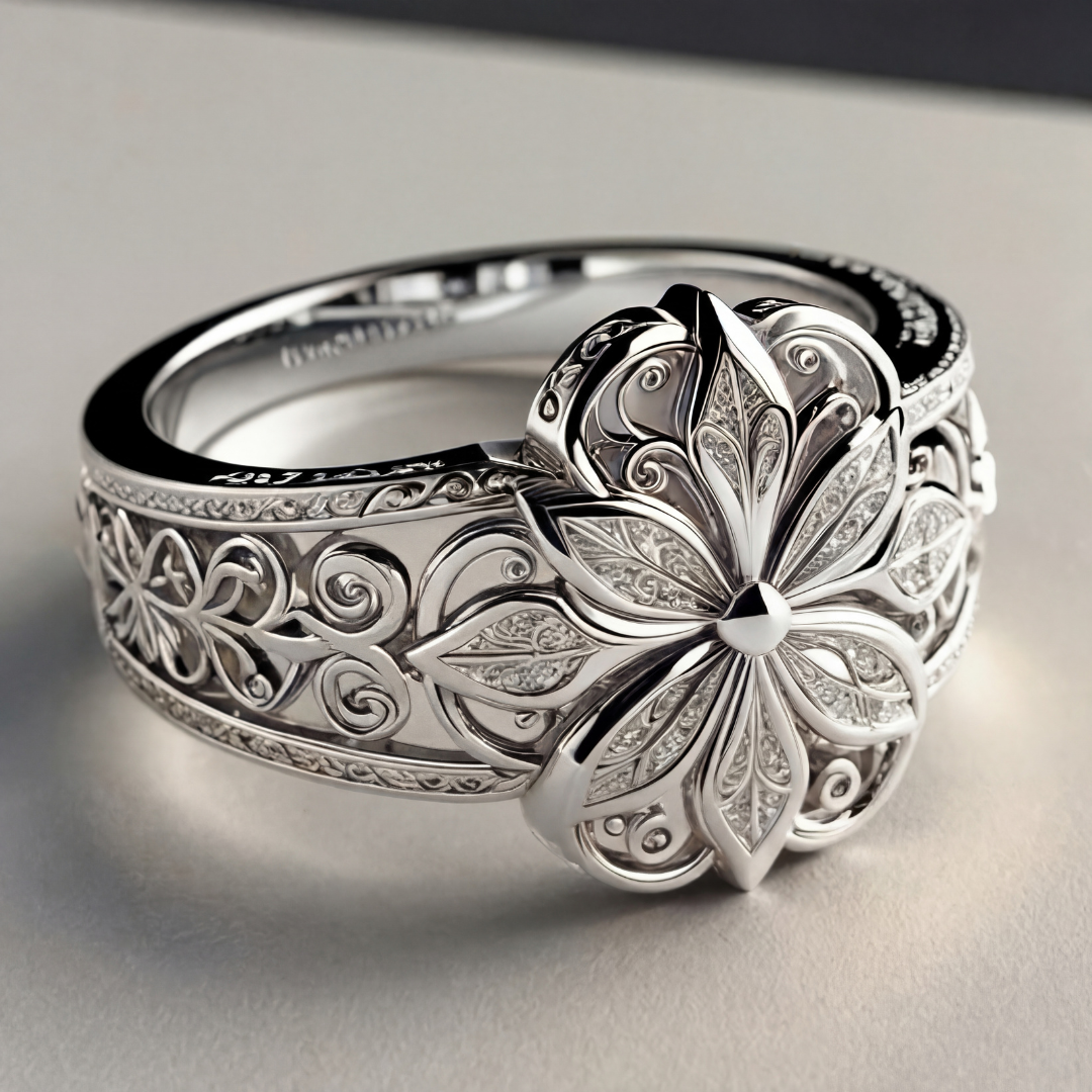 Floral Zirconia Vintage Ring
