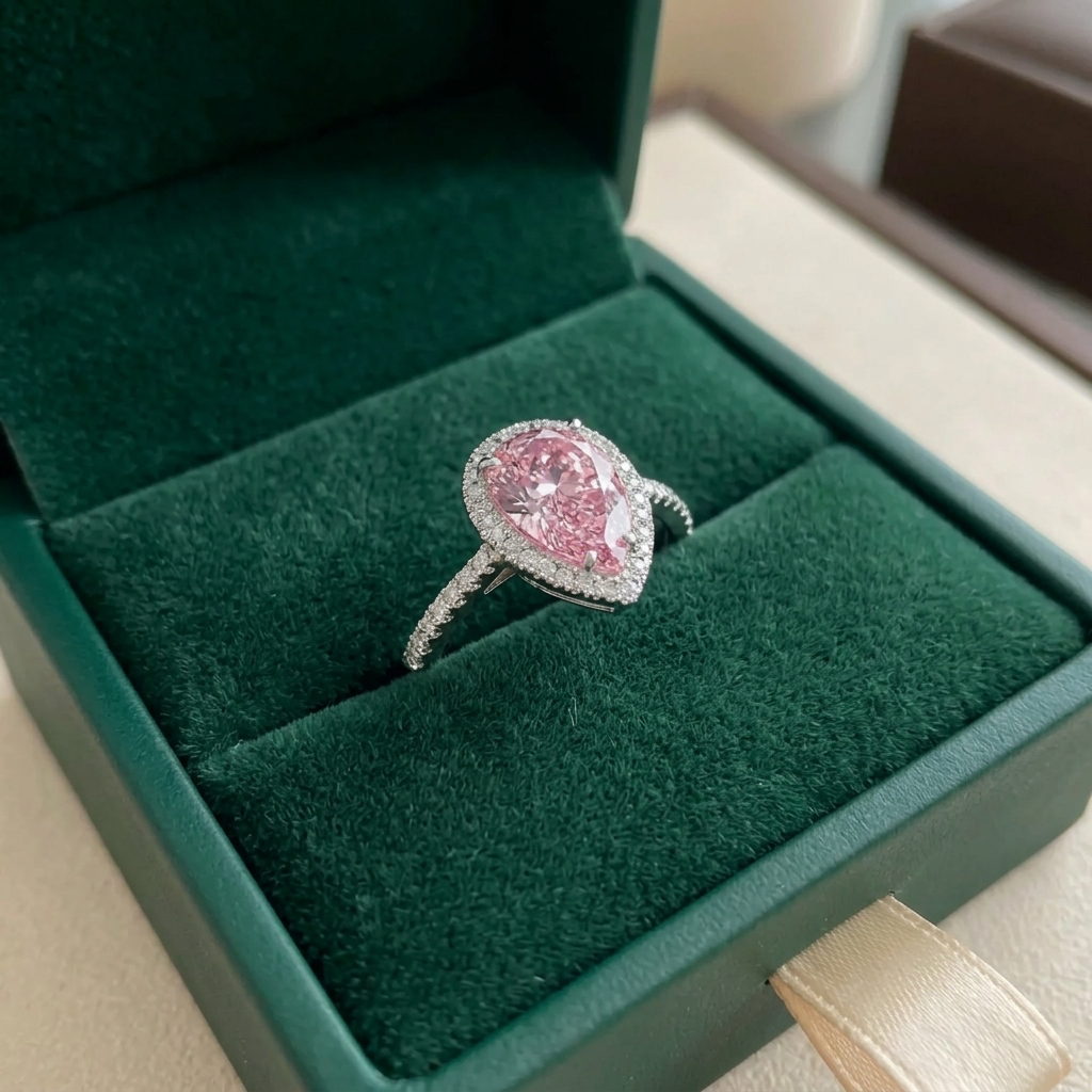 Teardrop Pink Sapphire Ring