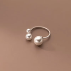 Triple Pearl Silver Ring