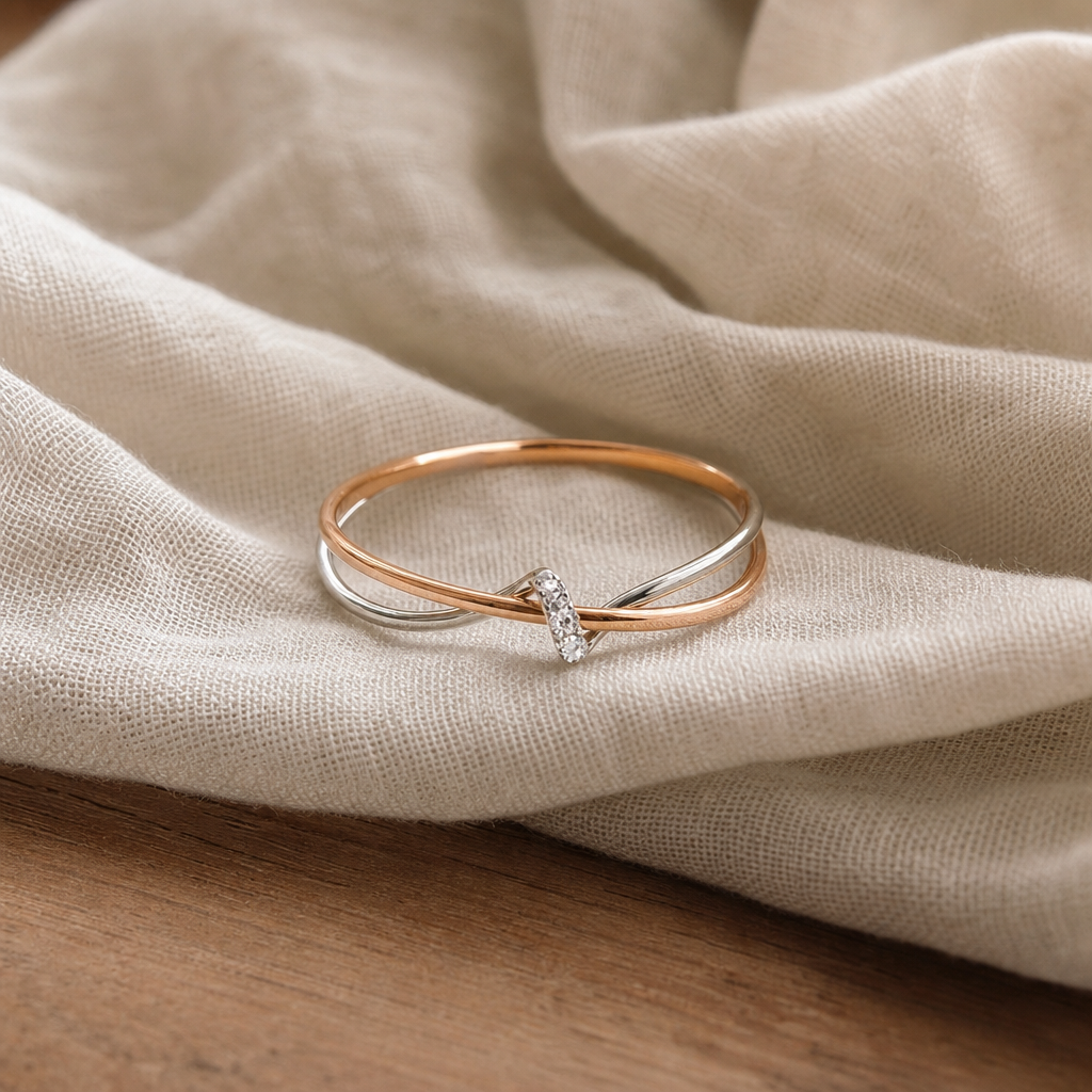 Two Tone Twisted Ring