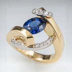 Blue Zirconia Orbit Ring