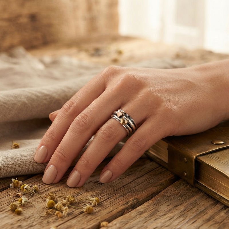 Retro Multi-Layer Heart Fashion Ring