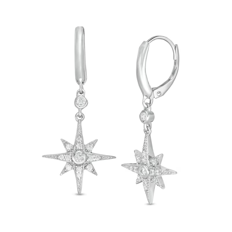 Vudu Star White Gold Earrings