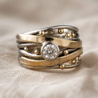 Vintage Gold Inlaid Zirconia Ring