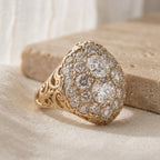 Vintage Shimmering Round Gold Ring